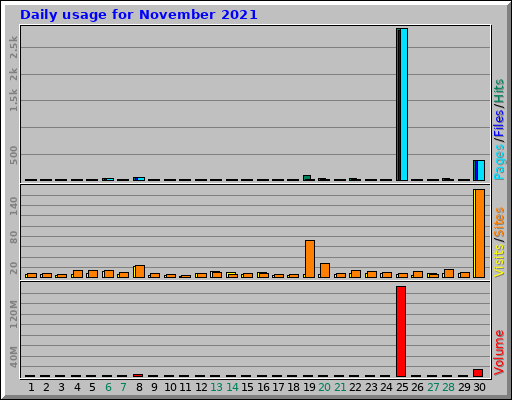 Daily usage for November 2021