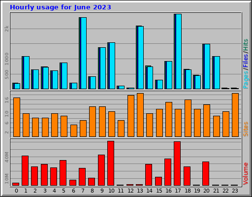Hourly usage for June 2023